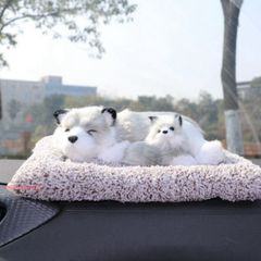Mèo Vằn Xám Đế Hồng - Thú Bông Hấp Thụ Mùi Than Hoạt Tính Trang Trí Ô Tô và Phòng Làm Việc, Khử Độc Không Khí 28x20cm