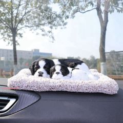 Mèo Vằn Xám Đế Hồng - Thú Bông Hấp Thụ Mùi Than Hoạt Tính Trang Trí Ô Tô và Phòng Làm Việc, Khử Độc Không Khí 28x20cm
