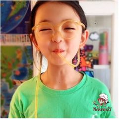Ống Hút Kính Đeo Mắt Vui Nhộn - Thiết Kế Độc Đáo, Đồ Gia Dụng Nhà Bếp 65cm, Phụ Kiện Thú Vị Cho Tiệc Tùng