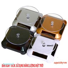 Bàn Xoay Chụp Hình 360 Độ - Dùng Quay Video Sản Phẩm Tiết Kiệm Năng Lượng Mặt Trời, Chất Liệu ABS, Kích Thước 9cm