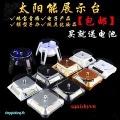 Bàn Xoay Chụp Hình 360 Độ - Dùng Quay Video Sản Phẩm Tiết Kiệm Năng Lượng Mặt Trời, Chất Liệu ABS, Kích Thước 9cm
