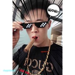 Mắt Kính Pixelated Thug Life Mosaic - Kính Chống UV400 Phong Cách Hip Hop Cho Nam Nữ - Thời Trang Độc Đáo