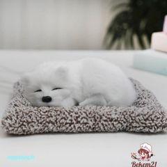 Mèo Trắng Bông Lông Mượt Lõi Than Hoạt Tính Khử Mùi Cho Taplo Ô Tô - Thú Bông Dễ Thương Trang Trí Xe Hơi