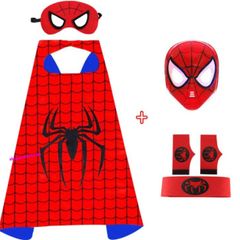 Bộ Trang Phục Giả Dạng Người Nhện Spiderman Cho Bé - Áo Choàng Và Mặt Nạ - Phù Hợp Cho Halloween Và Tiệc Ghi Hình