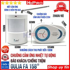 Chuông Cửa Không Dây Oulia FA-158 H2Pro - Cảm Ứng Nhiệt Tự Động, Chống Trộm, Âm Thanh Tùy Chọn, Bảo Hành 12 Tháng