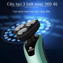 Máy Cạo Râu Nam Đa Năng SHAVER 9D - 3 Lưỡi Cạo Siêu Sạch, Sạc Điện, Chống Nước, Cạo Ướt Khô Tiện Lợi