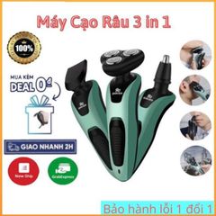 Máy Cạo Râu Nam Đa Năng SHAVER 9D - 3 Lưỡi Cạo Siêu Sạch, Sạc Điện, Chống Nước, Cạo Ướt Khô Tiện Lợi