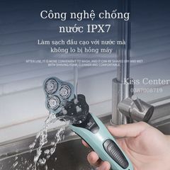 Máy Cạo Râu Nam Đa Năng SHAVER 9D - 3 Lưỡi Cạo Siêu Sạch, Sạc Điện, Chống Nước, Cạo Ướt Khô Tiện Lợi