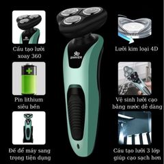 Máy Cạo Râu Nam Đa Năng SHAVER 9D - 3 Lưỡi Cạo Siêu Sạch, Sạc Điện, Chống Nước, Cạo Ướt Khô Tiện Lợi