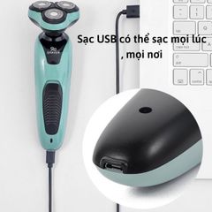 Máy Cạo Râu Nam Đa Năng SHAVER 9D - 3 Lưỡi Cạo Siêu Sạch, Sạc Điện, Chống Nước, Cạo Ướt Khô Tiện Lợi
