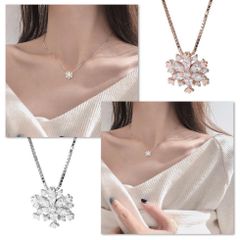 Dây Chuyền Hoa Tuyết Đính Đá Pha Lê Thời Trang - Vòng Cổ Thủy Tinh Thời Thượng, Phụ Kiện Sang Trọng, Tặng Cho Người Thân