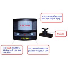 Bộ Chuông Chống Trộm Điều Khiển Từ Xa Zenko-T02DK - Thiết Bị An Ninh Cao Cấp, Cảm Ứng Hồng Ngoại, Âm Thanh Cảnh Báo Lớn