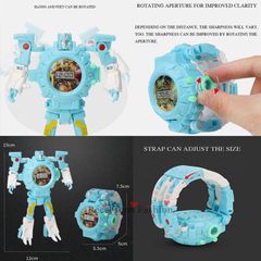 Đồng Hồ Đeo Tay Robot Biến Hình - Đồng Hồ Kỹ Thuật Số và Đồ Chơi Chiếu Hình Dành Cho Bé Trai Từ 3-12 Tuổi
