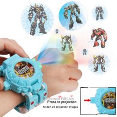 Đồng Hồ Đeo Tay Robot Biến Hình - Đồng Hồ Kỹ Thuật Số và Đồ Chơi Chiếu Hình Dành Cho Bé Trai Từ 3-12 Tuổi