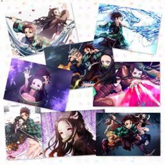 Combo 8 Tấm Poster Giấy Anime Manga - One Piece, Slime, SAO, Tokyo Ghoul, Kimetsu, Re Zero, Fate, Boku No Hero - Quà Tặng Fan Anime