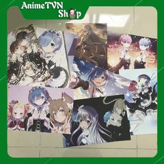 Combo 8 Tấm Poster Giấy Anime Manga - One Piece, Slime, SAO, Tokyo Ghoul, Kimetsu, Re Zero, Fate, Boku No Hero - Quà Tặng Fan Anime