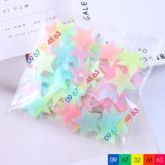 100 Miếng Dán Tường Dạ Quang Hình Sao - Trang Trí Nội Thất Phát Sáng Ban Đêm, Dán Được Mọi Nơi, Tạo Không Gian Lung Linh