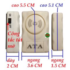 Bộ 2 Chuông Cửa Từ Báo Động Chống Trộm ATA AT-007 - Thiết Bị An Ninh Gia Đình, Bảo Hành 12 Tháng, Âm Thanh 105dB