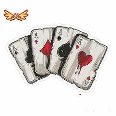 Miếng Dán Trang Trí Xe Ô Tô Hình Bài Poker - Miếng Dán Chống Nước, Nắng, Thân Thiện với Sơn Xe, Quà Tặng Độc Đáo cho Tài Xế