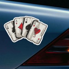 Miếng Dán Trang Trí Xe Ô Tô Hình Bài Poker - Miếng Dán Chống Nước, Nắng, Thân Thiện với Sơn Xe, Quà Tặng Độc Đáo cho Tài Xế