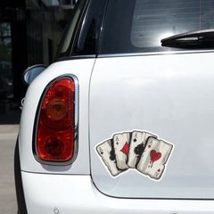 Miếng Dán Trang Trí Xe Ô Tô Hình Bài Poker - Miếng Dán Chống Nước, Nắng, Thân Thiện với Sơn Xe, Quà Tặng Độc Đáo cho Tài Xế