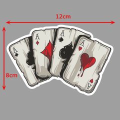 Miếng Dán Trang Trí Xe Ô Tô Hình Bài Poker - Miếng Dán Chống Nước, Nắng, Thân Thiện với Sơn Xe, Quà Tặng Độc Đáo cho Tài Xế