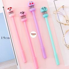 Bút Bi Emoji Cute Lò Xo Mực Đen T143 - Phụ Kiện Văn Phòng Đáng Yêu, Viết Mượt Mà, Nhiều Màu Sắc, Quà Tặng Học Tập Thú Vị