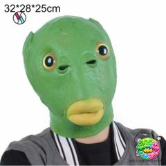Mặt Nạ Hóa Trang Đầu Cá Xanh Silicone - Đồ Cosplay Dễ Thương Cho Tiệc Halloween và Lễ Hội