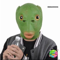 Mặt Nạ Hóa Trang Đầu Cá Xanh Silicone - Đồ Cosplay Dễ Thương Cho Tiệc Halloween và Lễ Hội