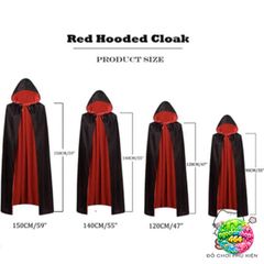 Áo Choàng Ma Quái Đỏ Đen Fashyuner 59 inch - Trang Phục Halloween Độc Đáo Dành Cho Tiệc Hóa Trang và Cosplay