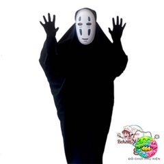 Bộ Cosplay Áo Vô Diện Halloween - Áo Choàng, Mặt Nạ và Găng Tay Đen Dài, Phù Hợp Với Fan Siêu Anh Hùng