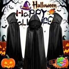 Áo Choàng Halloween Phù Thủy Đen - Polyester An Toàn, Giao Hàng Nhanh, Cosplay & Tiệc Tùng - 4 Kích Cỡ 131-192cm