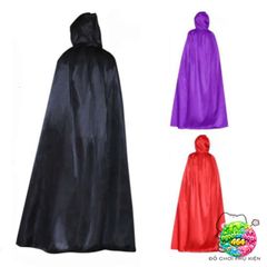 Áo Choàng Trùm Đầu Huyền Bí Grim Reaper - Bộ Trang Phục Halloween Thời Trang Cho Người Lớn Và Trẻ Em - Polyester Đen, Tím, Đỏ