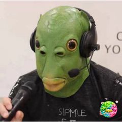 Mặt Nạ Quái Vật Đầu Cá Xanh Lá Latex Thời Trang Halloween - Phụ Kiện Đi Dự Tiệc Tiktok, Đạo Cụ Nhập Vai