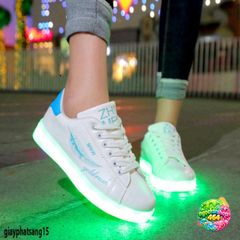 Giày LED Phát Sáng Hàn Quốc Lông Vũ 7 Màu Đổi Chế Độ - Giày Thể Thao Thời Trang Nam Nữ Mùa Xuân Hè