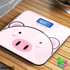 Cân Sức Khỏe Điện Tử Hình Heo Hồng - Cân Tối Đa 180kg Kèm Thước Dây, Thiết Kế Đáng Yêu cho Gia Đình