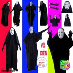 Bộ Trang Phục Vô Diện Đen cho Cosplay - Mặt Nạ, Áo Choàng và Găng Tay Siêu Anh Hùng Dành Cho Trẻ Em và Người Lớn
