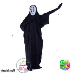 Bộ Trang Phục Vô Diện Đen cho Cosplay - Mặt Nạ, Áo Choàng và Găng Tay Siêu Anh Hùng Dành Cho Trẻ Em và Người Lớn