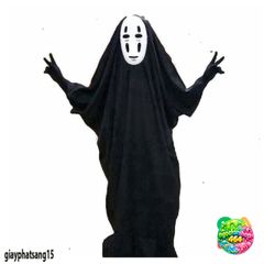 Bộ Trang Phục Vô Diện Đen cho Cosplay - Mặt Nạ, Áo Choàng và Găng Tay Siêu Anh Hùng Dành Cho Trẻ Em và Người Lớn