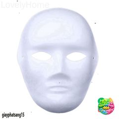Mặt Nạ Giấy Trắng DIY Trang Điểm Halloween Cho Bé - Mặt Nạ Hóa Trang Sáng Tạo, Thoải Mái và Thân Thiện Với Môi Trường