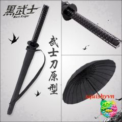 Ô Dù Katana Đen - Dù Che Mưa Chống Bão Cán Kiếm Nhật Siêu Bền, Thiết Kế Độc Đáo và Chắc Chắn 16 Nan 100cm