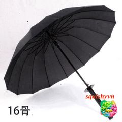 Ô Dù Katana Đen - Dù Che Mưa Chống Bão Cán Kiếm Nhật Siêu Bền, Thiết Kế Độc Đáo và Chắc Chắn 16 Nan 100cm