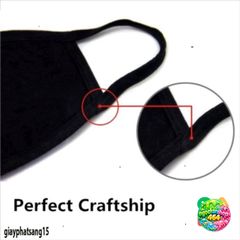 Khẩu Trang Cotton Dễ Thương Màu Đen In Hoạt Hình - Chống Bụi, Khói, PM2.5, Phù Hợp Mọi Hoạt Động Ngoài Trời