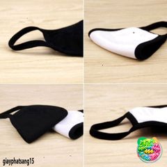 Khẩu Trang Cotton Dễ Thương Màu Đen In Hoạt Hình - Chống Bụi, Khói, PM2.5, Phù Hợp Mọi Hoạt Động Ngoài Trời