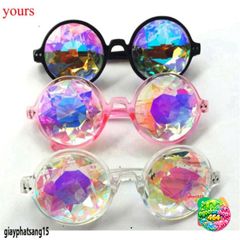 Kính Vạn Hoa Thời Trang Đen Hồng Trong Suốt - Kính Mát Kaleidoscope Dành Cho Tiệc Tùng và Halloween Náo Nhiệt