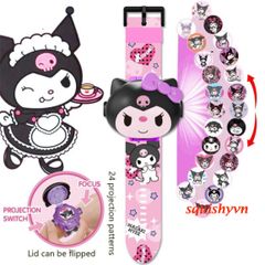 Đồng Hồ Hoạt Hình 3D Hello Kitty và Kuromi Cho Bé - Đồng Hồ Điện Tử Xinh Xắn, Quà Tặng Đáng Yêu Cho Trẻ Em