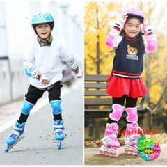 Giày Patin Phát Sáng Cho Trẻ Em QF - Giày Trượt Cao Cấp Với 2 Thanh Cờ Lê Tháo Lốp Tặng Kèm, Bảo Hộ An Toàn 6 Miếng