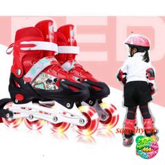 Giày Patin Phát Sáng QF Batin - Combo Hoàn Chỉnh Cho Trẻ Em & Người Lớn, Thể Thao, Bảo Hộ Kèm Theo
