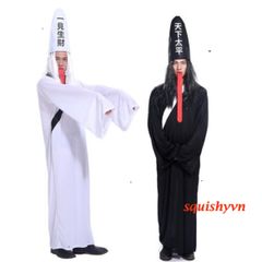 Áo Hắc Bạch Vô Thường Halloween - Trang Phục Kinh Dị Nam - Ma Cà Rồng, Pháp Sư, Diêm Vương, Cương Thi Thú Vị
