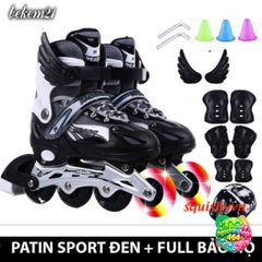 Giày Patin Trẻ Em 2 Lần Sáng Cao Cấp - Khung Kim Loại, Bánh Chạy Bền, Tặng 20 Món Bảo Hộ & Phụ Kiện - Giày Trượt Thể Thao Cho Bé